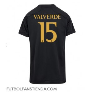 Real Madrid Federico Valverde #15 Tercera Equipación Mujer 2023-24 Manga Corta